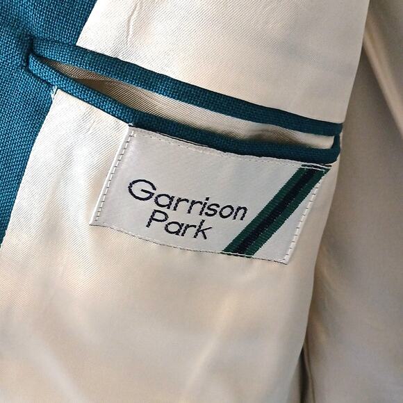 Vintage Garrison Park Sea Green Blazer With Gold Buttons - Picture 4 of 9